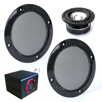 

DWCX New 2pcs DIY 3" Inch ABS Black Audio Speaker Decor Circle Cover Protection Circle w/ Protective Grille Mesh for Most Cars