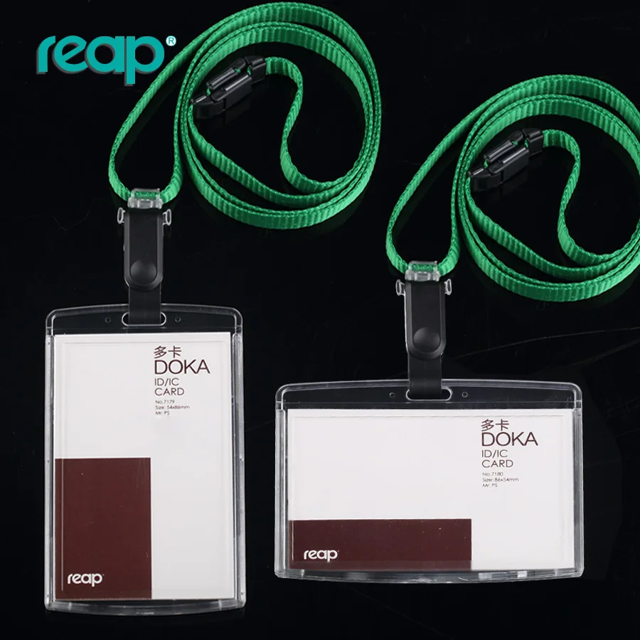 

Transparent Id Card holder with muti-color lanyards Exhibition Staff Cards(Standard size 86*54mm,can insert 2 cards)