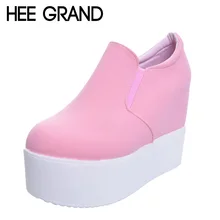 HEE GRAND Brand 2017 Women Boots Solid Soft High Heels Platform Wedge Autumn Shoes Woman Ankle Fashion Riding Boots XWX2835