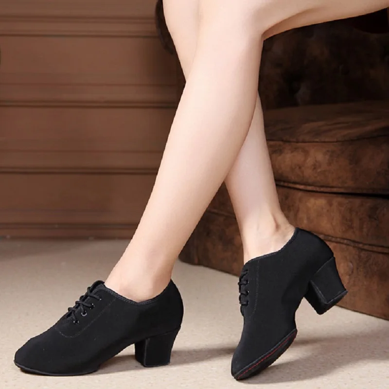 Teacher Shoes Dancing Latin Practise Dance Shoes Meduim Heel 5cm Professional Soft Split Sole