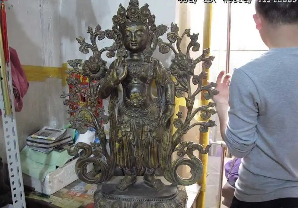 

Tibet temple mythology bronze copper Maitreya kwan-yin bodhisattva buddha Statue