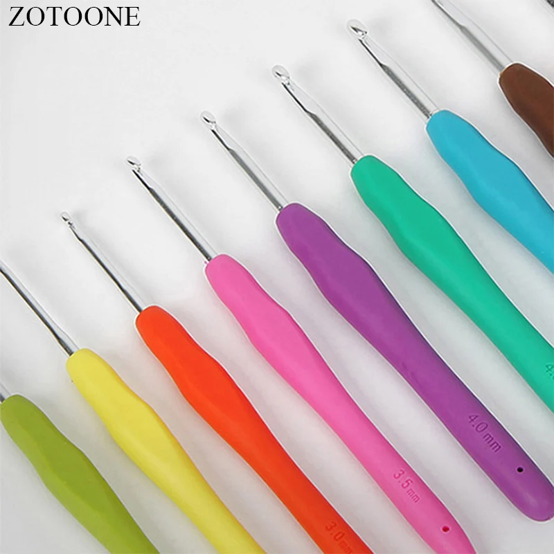 ZOTOONE 12 размеров Цветной алюминиевый крючок для вязания крючком швейные
