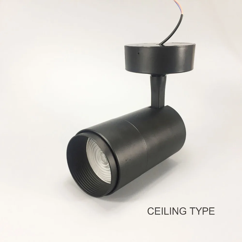 شعاع زاوية قابل للتعديل 12 واط 7 واط 15 واط 10 واط 20 واط COB LED أضواء المسارات بقعة ضوء السقف شنت السكك الحديدية مصباح الطرق الزخرفية أضواء led