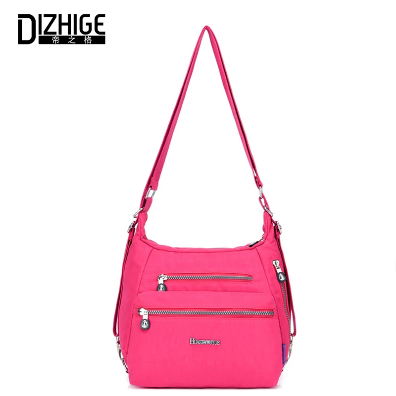 

DIZHIGE Brand Waterproof Nylon Women Bag High Quality Crossbody Bags For Women Solid Messenger Bags Multifunction Shoulder Bag