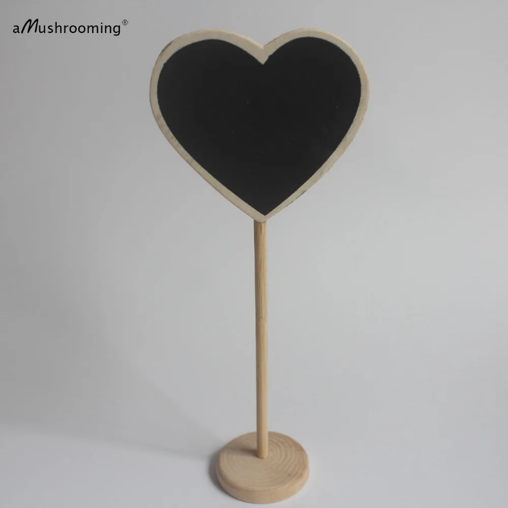 10 Wedding Chalkboard Table Number on Stand Chalk Board Signs Heart Shaped Numbers Wedding Table ...