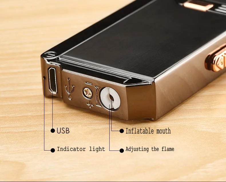 Дизайн 2 в 1 газовая зажигалка USB дуговая плазменная зажигалка электрическая перезаряжаемая Зажигалка многофункциональные Креативные мужские подарки