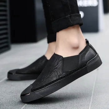 

Fashion Loafers Mens Shoes Men Casual genuine Leather Moccasins outdoor breathable quality driving flats slip on Boat Shoes L4