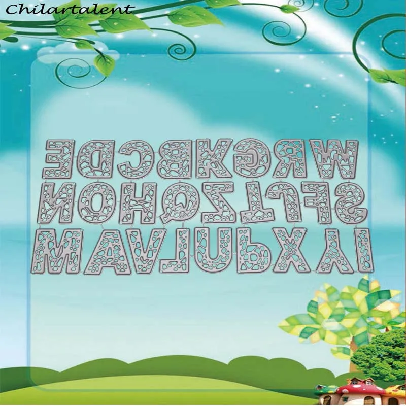 

Craft Dies 26 alphabet letter Frame Metal Cutting Dies Scrapbooking clear stamps embossing new 2018 paper Card making punch DIY