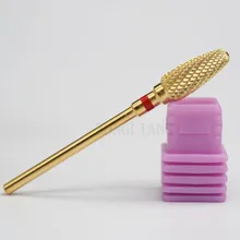 Карбид ногтей сверла инструменты форма пламени для электрическая машинка для маникюра машины педикюр Полирующий гвоздь биты 3/3" золото-F