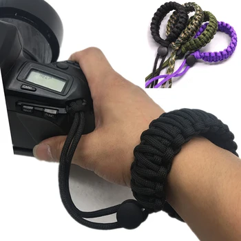

3pcs/lot Outdoor Survival Camera Umbrella Rope Bracelet Handmade Wristband Braided Cord knitted Camera Pendant Wrist Strap