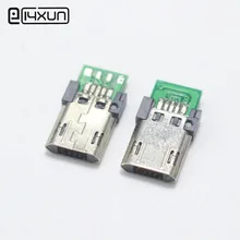 10 шт. 5Pin Micro USB штекер Адаптер разъем 2,54 мм сварная плата конвертер Pinboard для мобильного телефона линии передачи данных