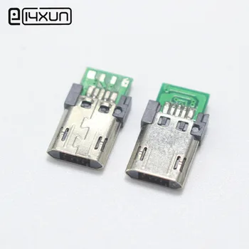 

10pcs 5Pin Micro USB Male Plug Adapter Connector 2.54mm Welded PCB Converter Pinboard for Cellphone Data Line