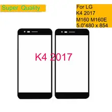 Lot de 10 écrans tactiles pour LG K4 2017 Phoenix 3 M150 M160 X230, panneau avant en verre, lentille avant et extérieure en verre LCD K4 2017=