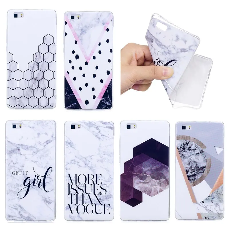 P20Lite Marble Phone Case on for Huawei P 20 Honor 8 9 Geometry Splice Soft TPU Back Cover mate 10 Coque |