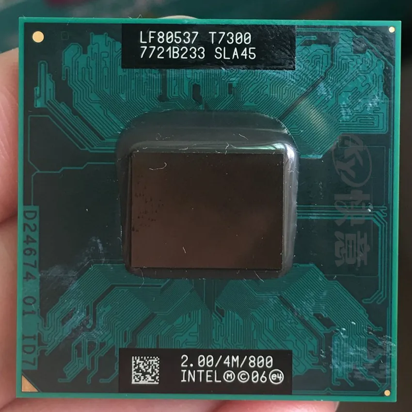 

lntel Core Duo T7300 CPU 4M/2.0GHz/800M FSB Scoket 478 Dual-Core Laptop processor working 100%