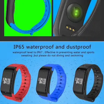 

F1 Bluetooth Smart Bracelet Blood Pressure Heart Rate Monitor Fitness Sport Tracker Wristband Smartbracelet with Pedometer