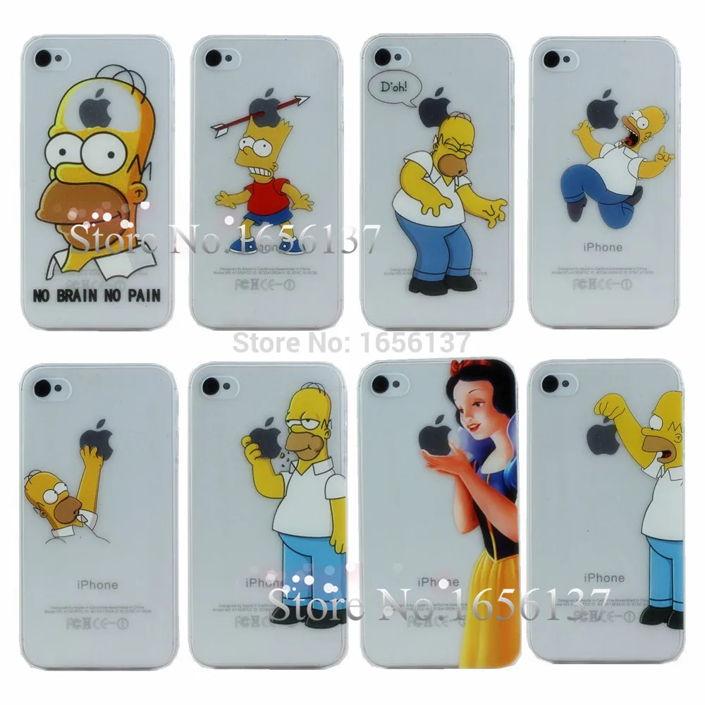 

Grind Arenaceous Cases For Apple iphone 4S 4 Case For iPhone4S/4 Shell Snow White Anna Mermaid Ariel Cinderella Girl Cover 1PCS