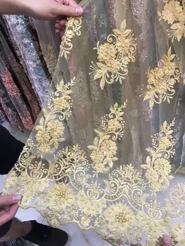 

Hot selling!african lace fabric ,High Quality Tulle Lace Fabric with beads French J-6213 Lace For wedding dress sewing