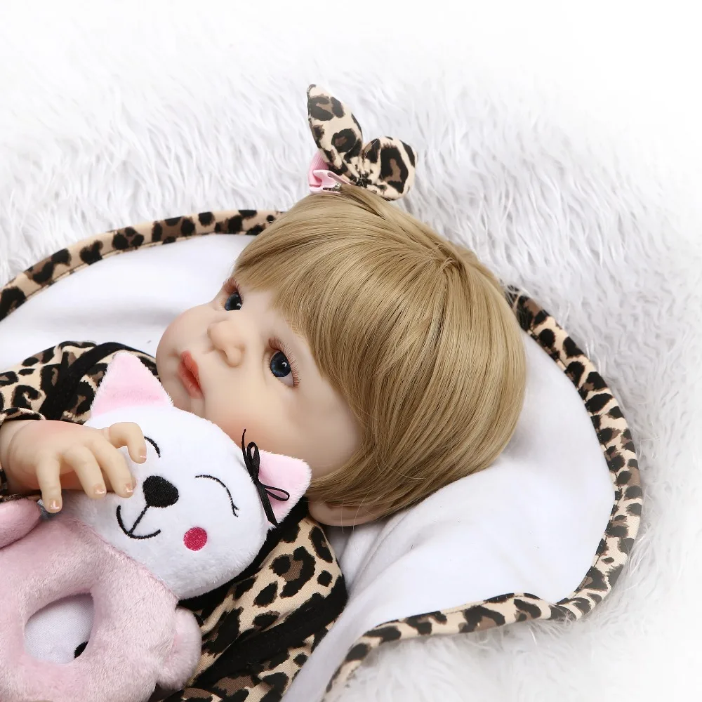 NPK 23 дюймов 57 см мягкие силиконовые Reborn Baby Doll девушка игрушечные лошадки реалистичные Дети Boneca полный винил Мода куклы Bebes возрожденная менина