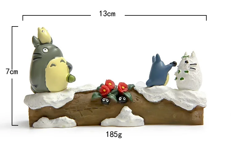Япония стиль смолы Тоторо Модель Фигурки миниатюры весна лето осень зима сезонные сцены настольные рождественские украшения для поделок - Цвет: Winter