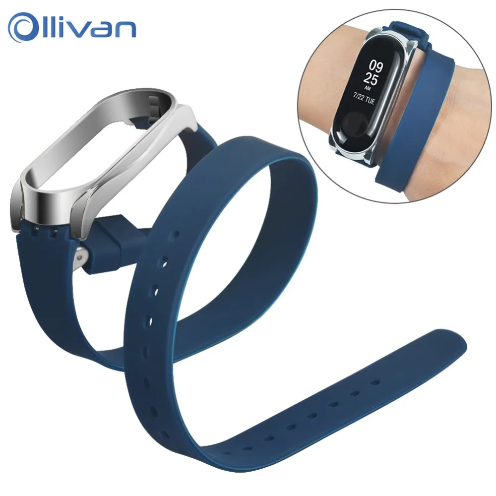 Силиконовый ремешок для Xiaomi Mi Band 3 4 длинный спортивный Мягкий ТПУ сменный Браслет
