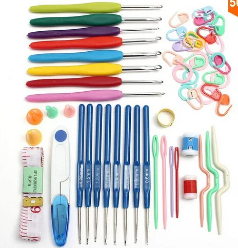 

All-in-one set Different sizes Crochet hooks Needles Stitches knitting Craft Case crochet set in Case Yarn Hook
