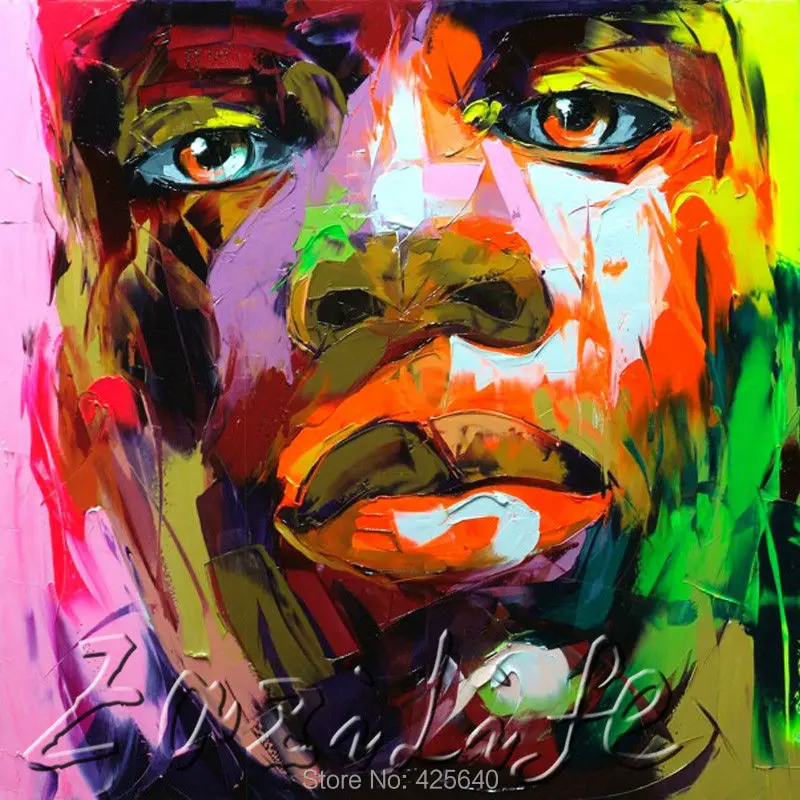 

Palette knife painting portrait Palette knife Face Oil painting Impasto figure on canvas Hand painted Francoise Nielly 10