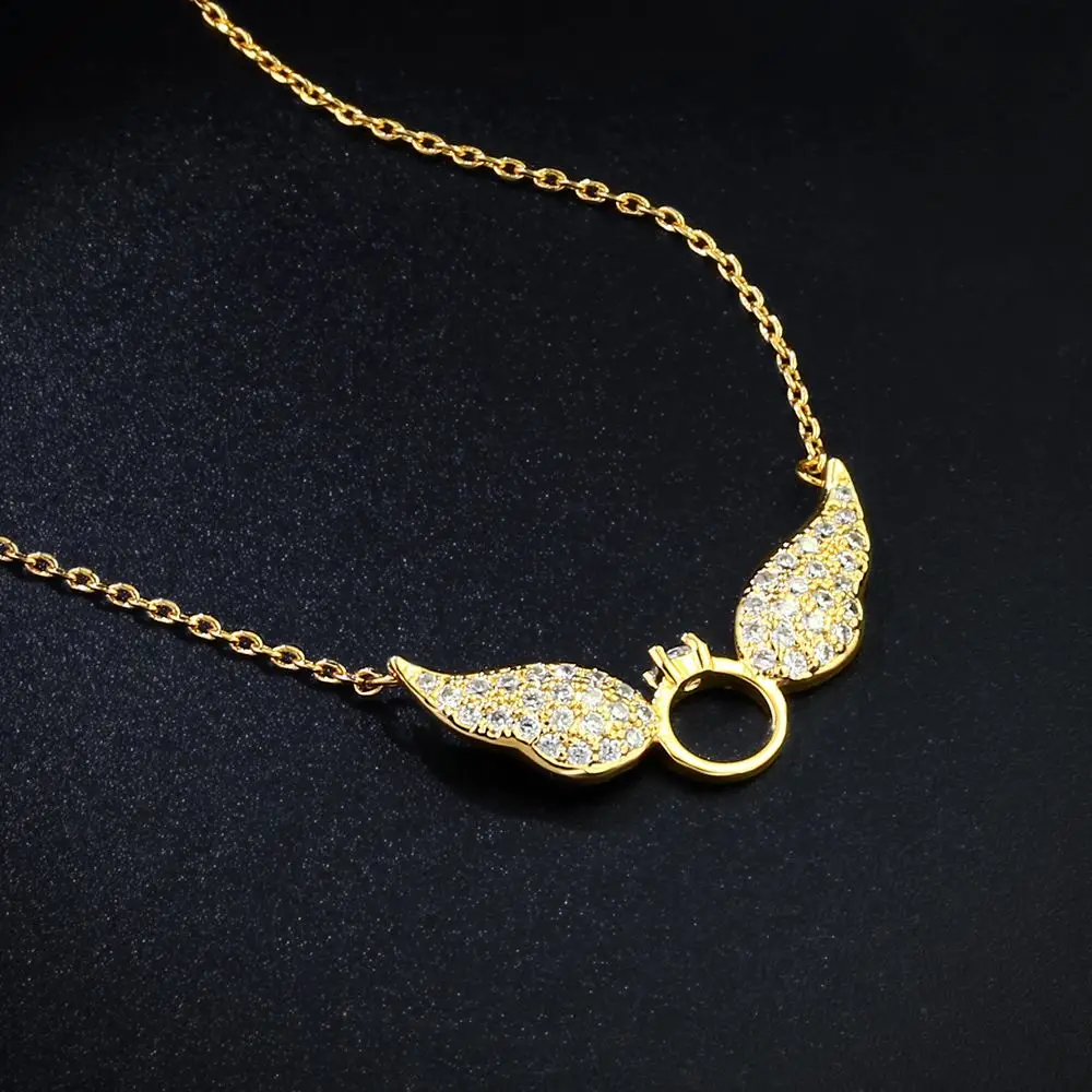 OCESRIO, серебряное ожерелье с подвеской в виде крыльев Ангела для женщин, медный чокер с кубическим цирконием ААА, женское ожерелье, ювелирное изделие, nke-n52