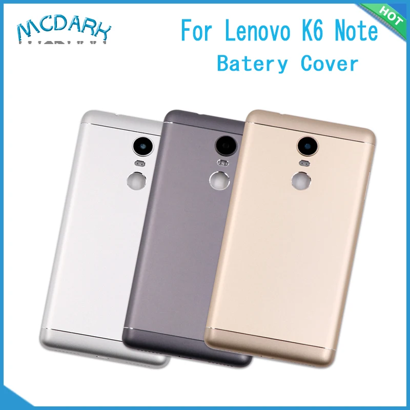 

Mcdark 5.5 '' Battery Back Cover For Lenovo K6 Note Mobile Phone Housing Replacement Parts Rear Door battery Case+Button Lens