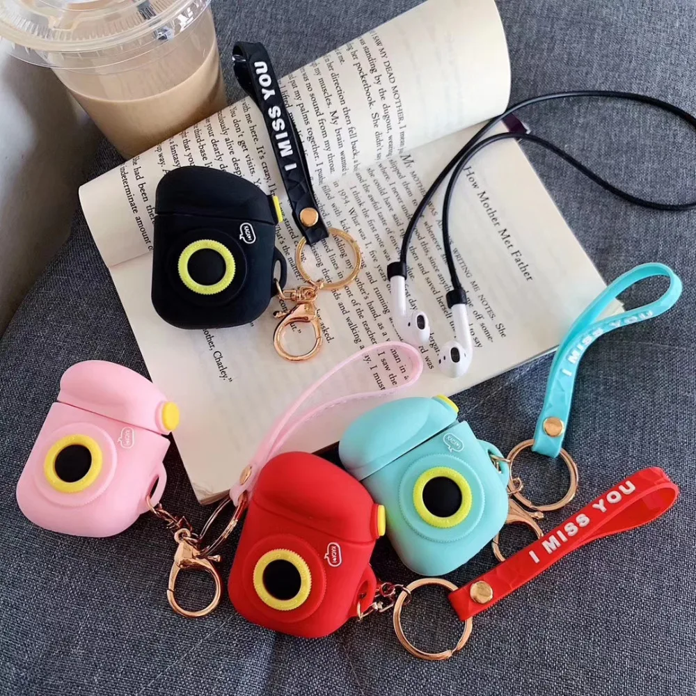 

Cartoon Camera Earphone case For Airpods Wired Charging Box Cases Silicone Cover For Apple AirPods Wireless Headphone Accessorie