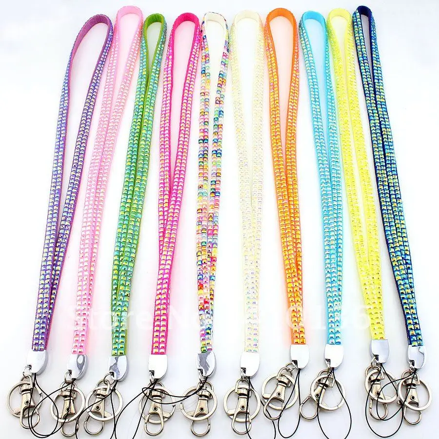 KC1203 Rhinestone Trad Show Crystal Lanyard Keychain Card Badge ID