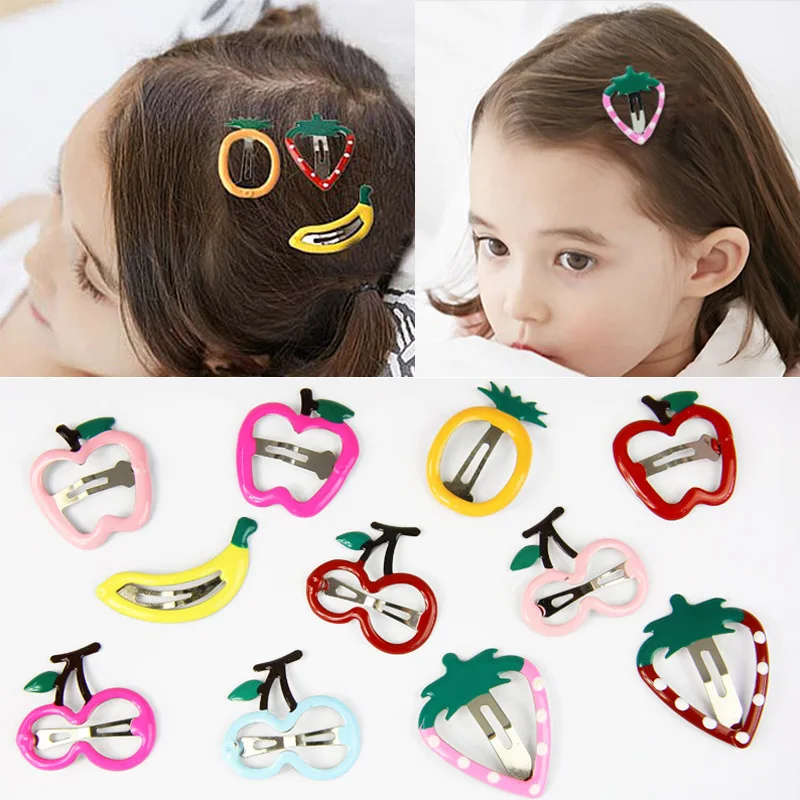 

1Pair Cherry Strawberry Korean Cute kids Lovely Frunt Hair Clips Hot Sale Banana Free Shipping New Arrival Exquisite Unique