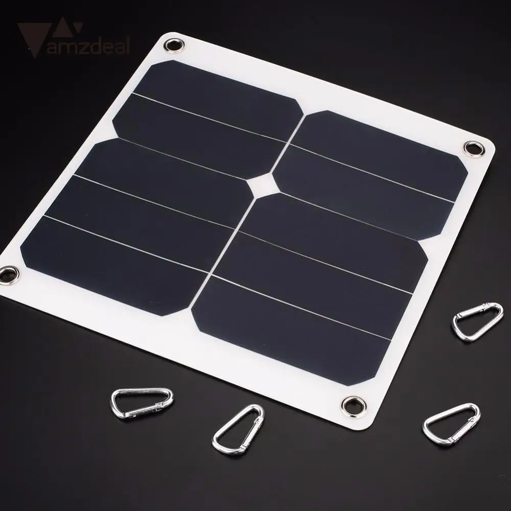 AMZDEAL Solar Panel 5V 10W Solar Charger Cell Phone Battery Charging