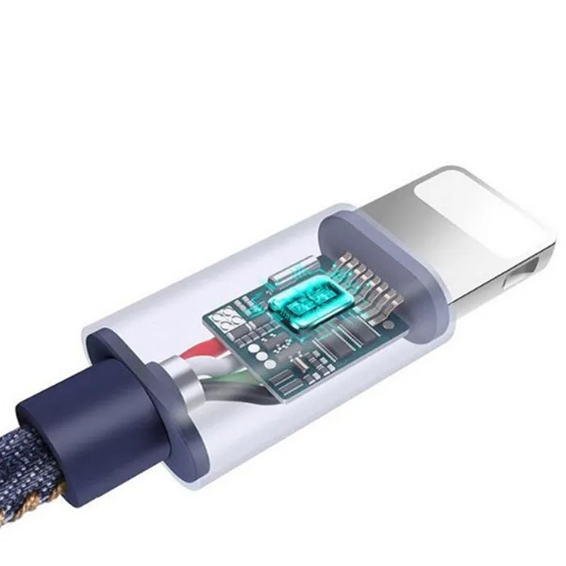 2 m/1.5A Cable USB para Cable de Lightning iPhone X 8 Denim para iPhone Cable USB 1 m/2.1A rápida de datos de sincronización de carga Cables para cargador de iPhone