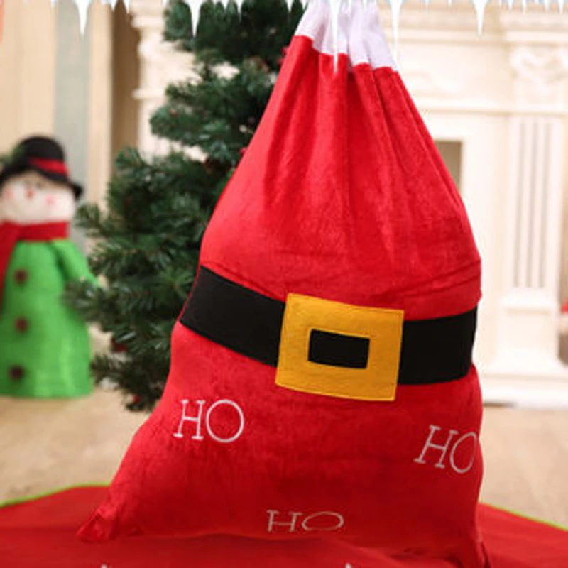 Santa Claus Gift Bags Party Cookie Candy Bags Belt Gift Bags Packing DIY for Kids Candy Bags Christmas Decoration