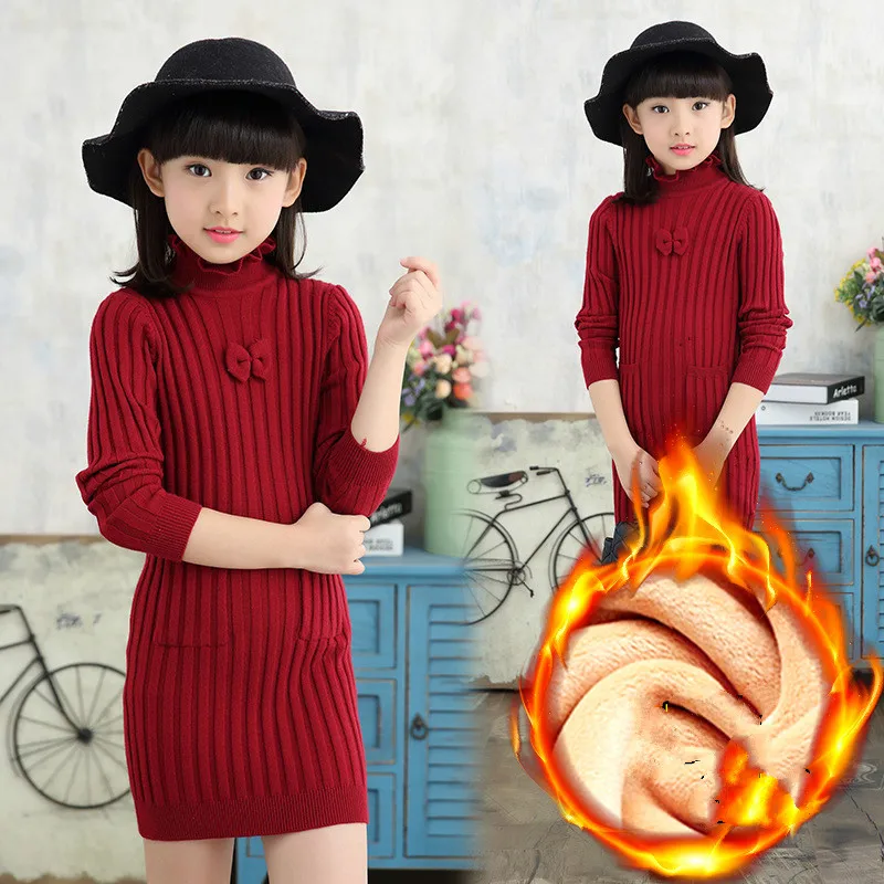

2018 New Winter Girls Sweater Kids Knit Dress Baby Christmas Sweater Children Warm Sweater Toddler Autumn Sweater,#3702