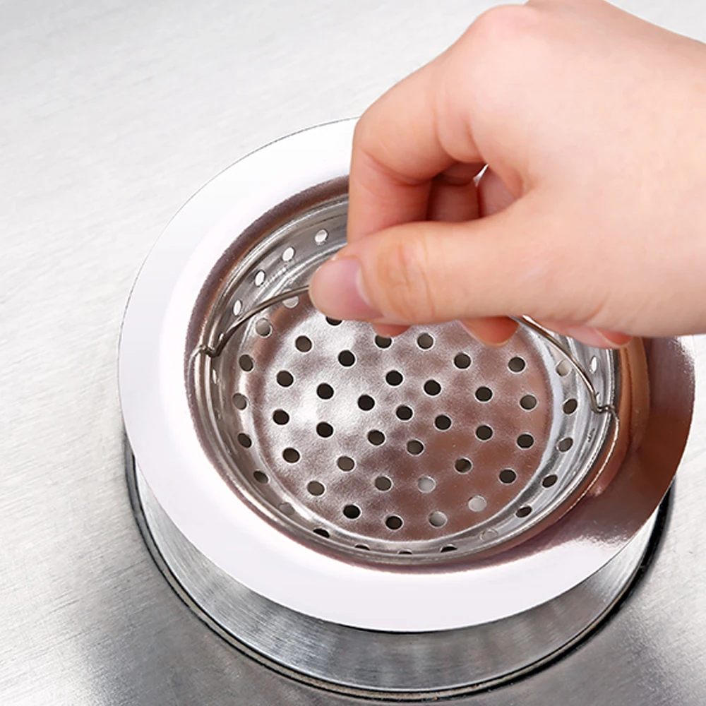 Stainless steel kitchen sink strainer waste plug drain stopper filter basket