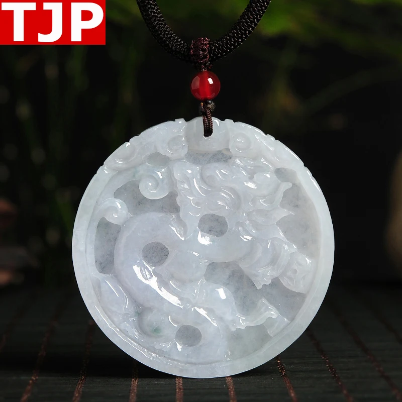 

TJP Vintage jewelry Dragon Pendant Fine jewelry Emerald fine jewelry Natural stone necklace Jade Boutique Pendant ABX5730