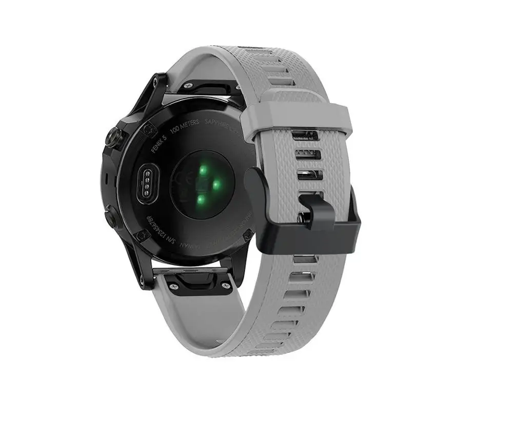 22 мм ремешок для часов Garmin Fenix 5/5 Plus/Quatix 5 Forerunner 935 Instinct Watch Quick Release силиконовый ремешок Easy fit ремешок - Цвет ремешка: Gray
