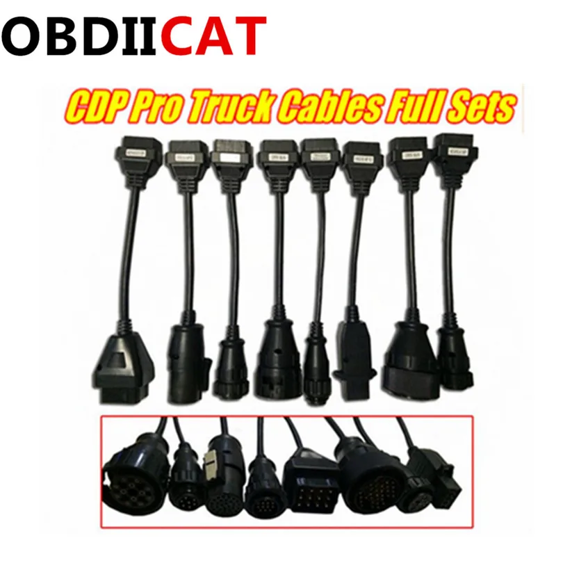 

Full set 8 Cable Truck Cables for TCS Scanner OBD2 Cable Truck Cable OBD Adaptor Connectors free shipping