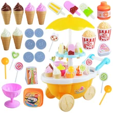 MYHOESWD Groceries ролевые пищевой реквизит пластиковая тележка с мороженым игрушки со светом для детей продвижение 3D дети продукты игрушки набор