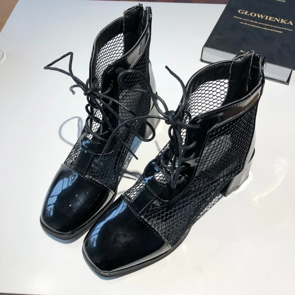 Размеры 35-40, г. Новые летние женские офисные туфли-лодочки дышащая обувь на шнуровке женская обувь на высоком каблуке для зрелых женщин, формальная черная обувь
