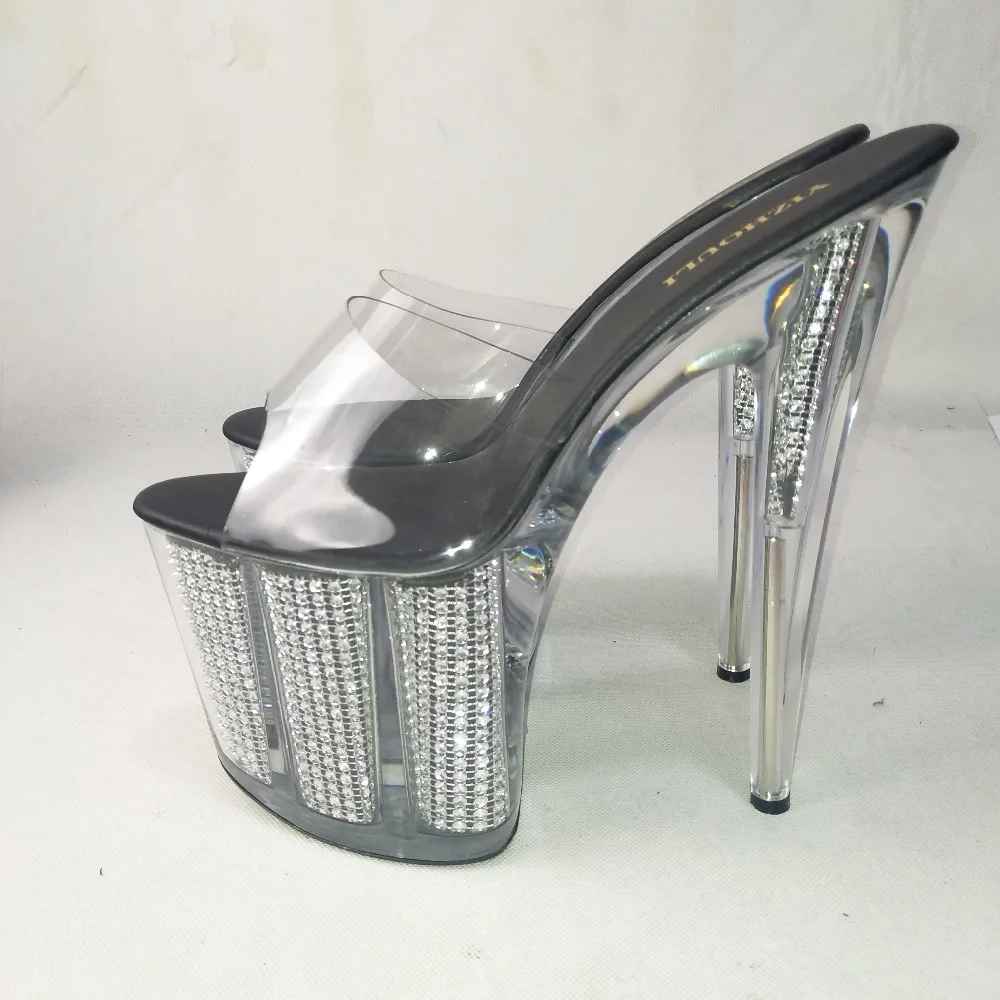 

The latest sequin platform, summer model stage walk sandals, 8 "sexy nightclub 20 cm high heels slippers