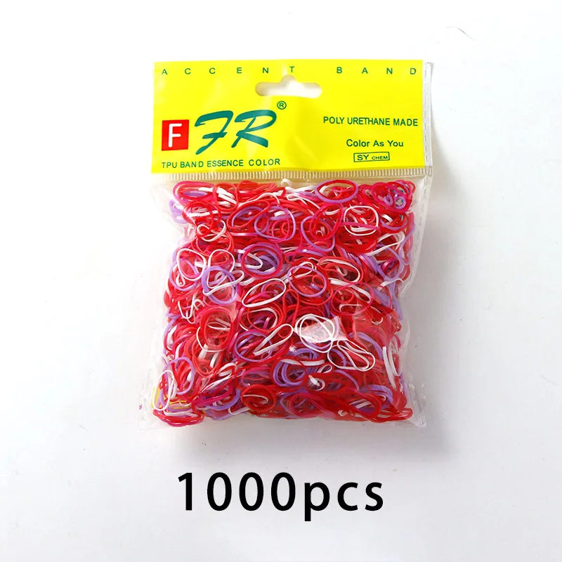 Colour 19 200/1000 шт милые цветные кольца для девочек, Одноразовые эластичные резинки для волос, резинка для хвоста, резинки для волос, Детские аксессуары для волос - Цвет: Colour 19