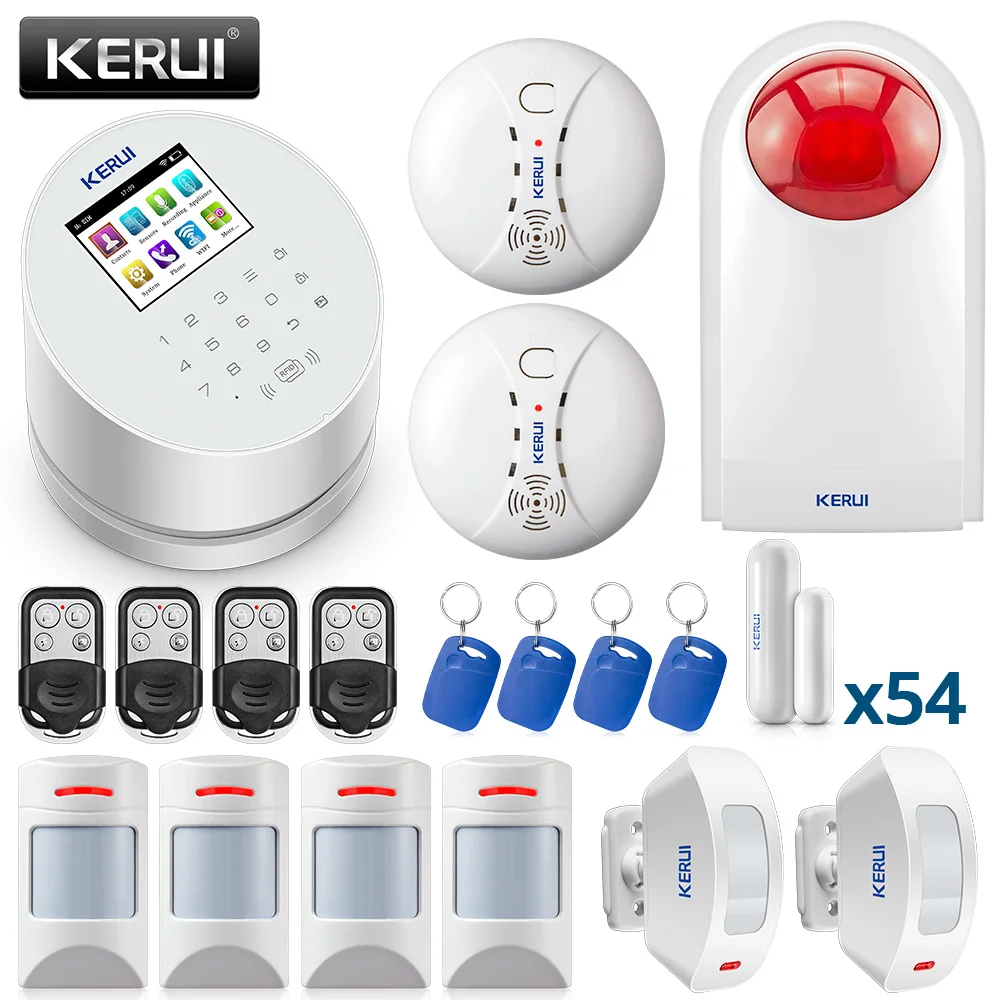 

KERUI Smart W2 WIFI GSM PSTN Security Alarm System With 54ps Door Sensor