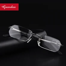 Guanhao, без оправы, ультралегкие, сплав, очки для чтения, для мужчин и женщин, бизнес, носовые упоры, оптические очки, оправа, очки, очки, 1,5