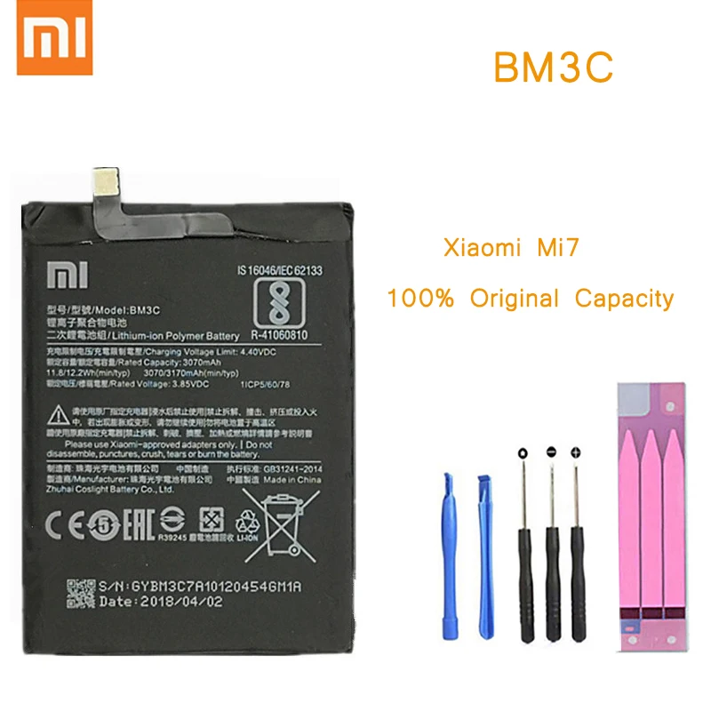 Xiao Mi Original Battery BM3C 3170 mAh for Xiaomi Mi 7 High Quality Phone Replacement BM3C phone Battery