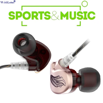 

WishLotus wired heavy bass headset in-ear anti-separation earphones with microphone noise reduction for Sports Smartphone Table