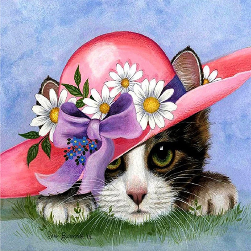 

5D Diy Diamond Painting Cross Stitch Cat Animals Full Round Diamond Embroidery Rinestones Painting Diamond Mosaic Home Decor