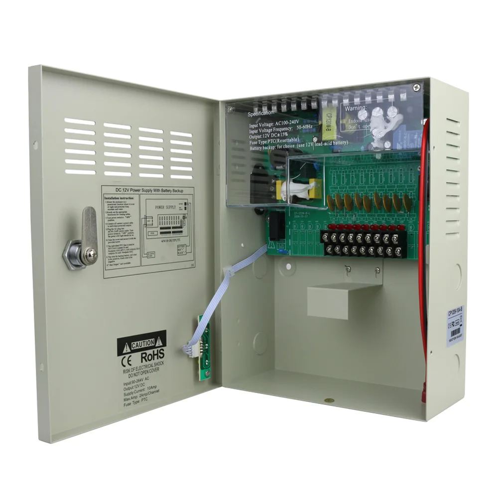 

2PCS 9CH Security DC 12V 10A Output Power Supply Switch Box